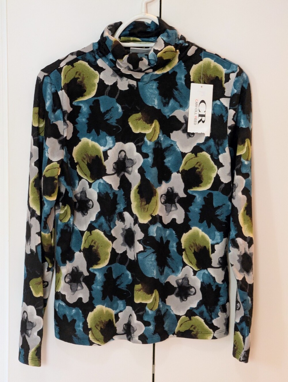 NWT Carroll Reed Vintage Floral Turtleneck - Medium - Blue/Green/Grey - Picture 8 of 8